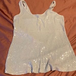 Express sequined double scoop tank. Size large. Perfect condition